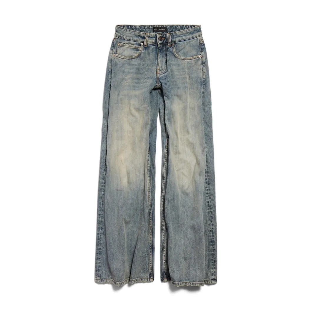Women's Low Waist Baggy Pants in Blue