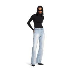 Women's Low Waist Pants in Light Blue