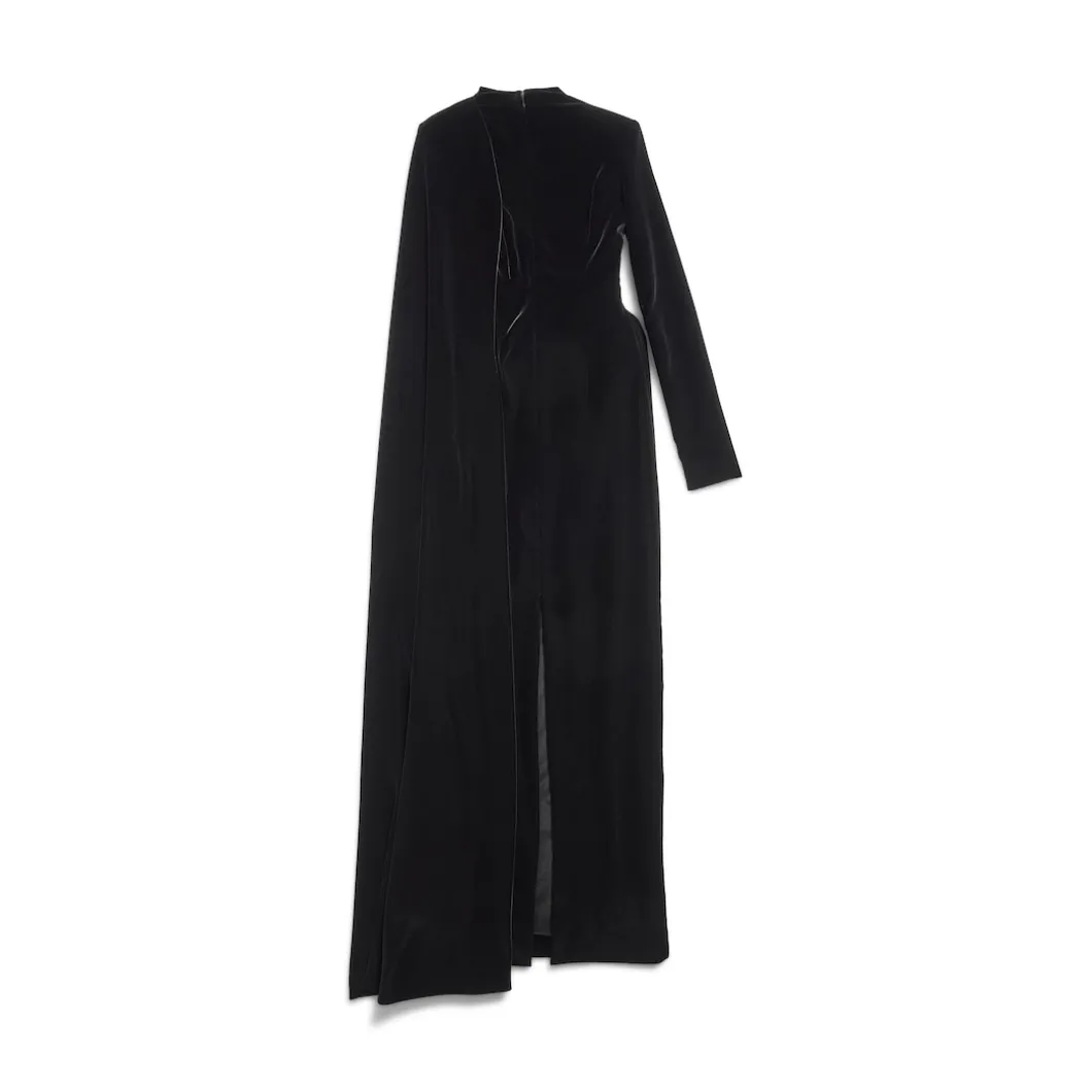 Women's Maxi Sleeve Gown in Black