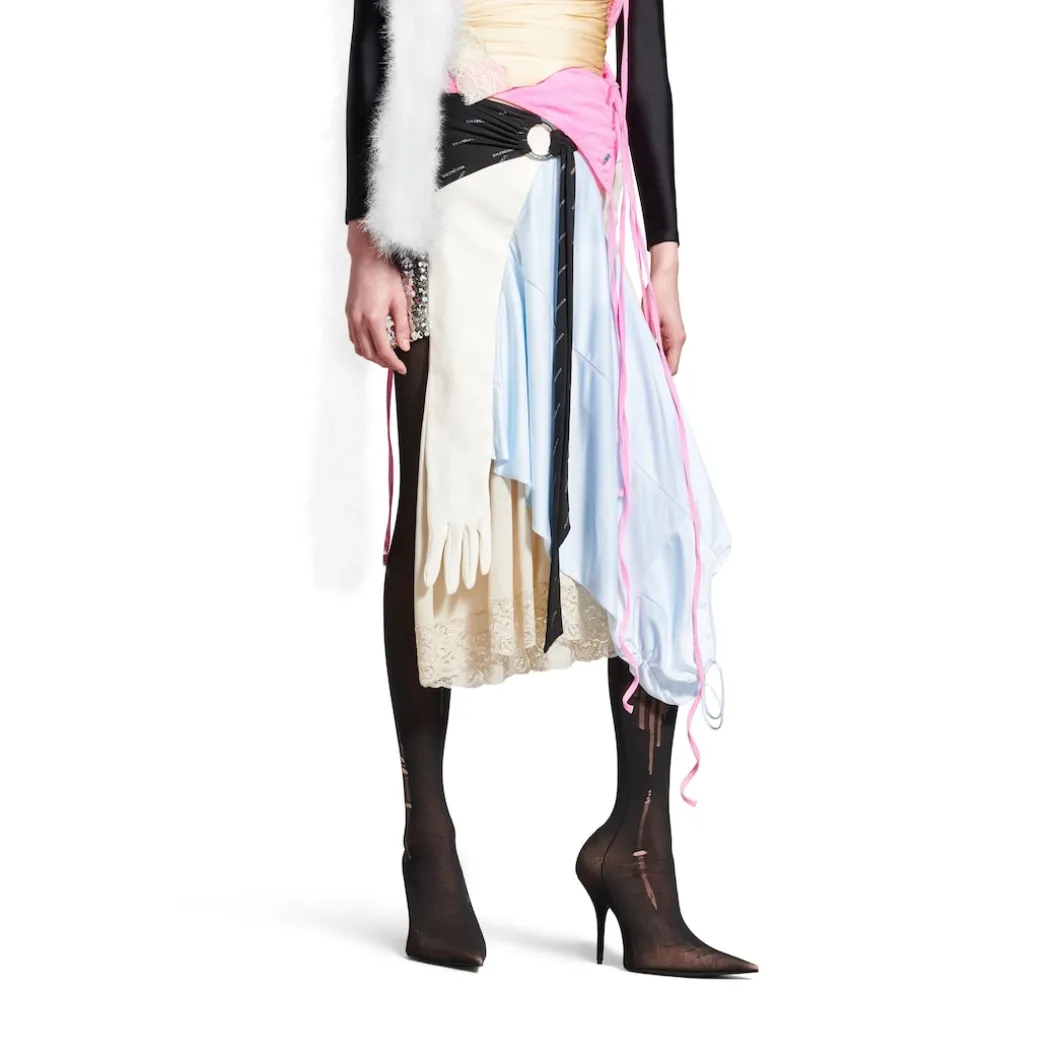Women's Messy Patched Skirt in Multicolored