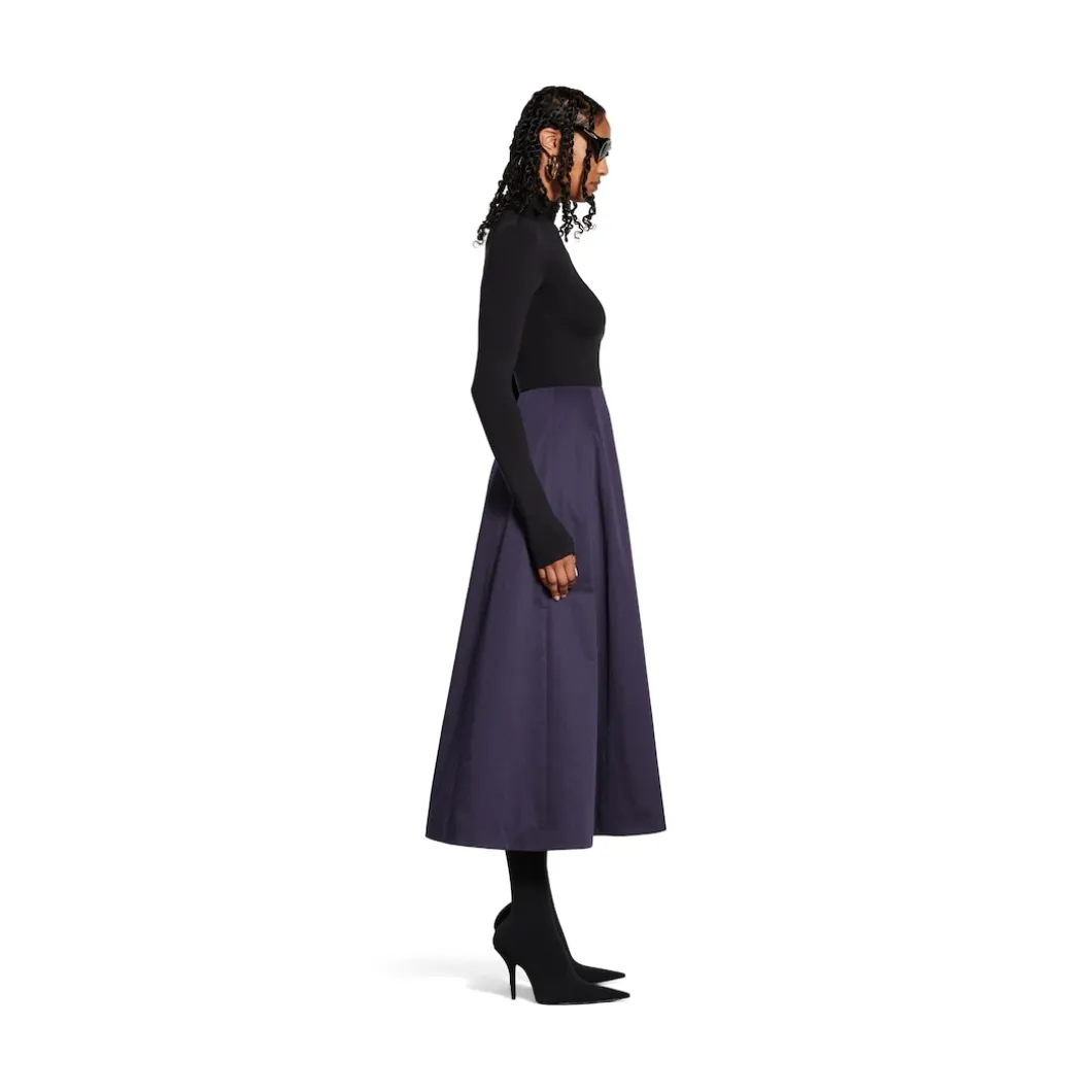 Women's Midi Skirt in Dark Navy