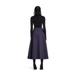 Women's Midi Skirt in Dark Navy