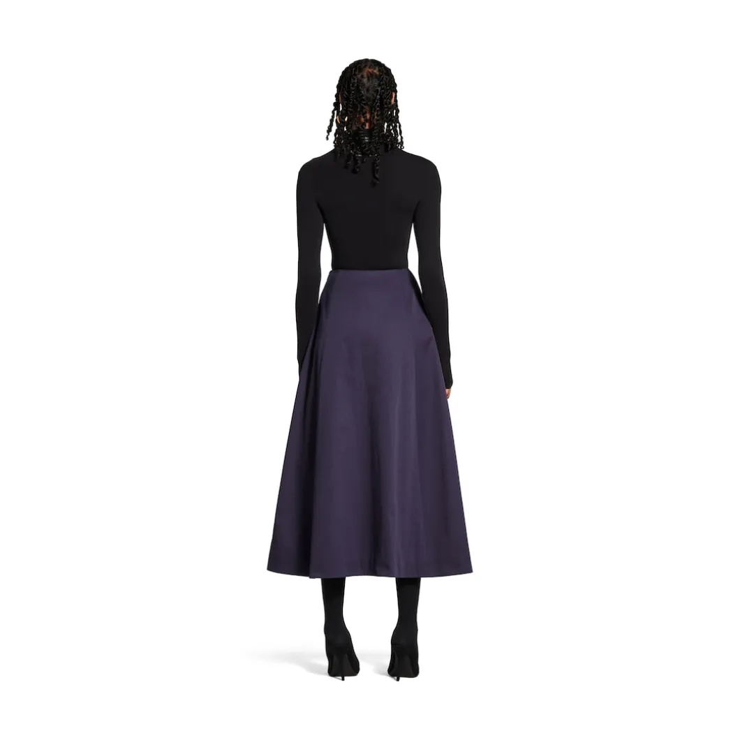 Women's Midi Skirt in Dark Navy