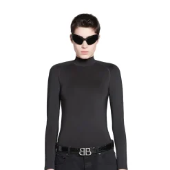 Women's Monaco Belt Crocodile Embossed in Black