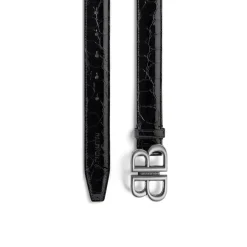 Women's Monaco Belt Crocodile Embossed  in Black