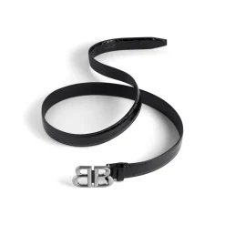 Women's Monaco Belt Crocodile Embossed  in Black