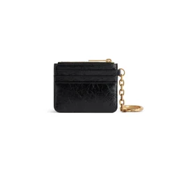 Women's Monaco Card Holder With Keychain  in Black