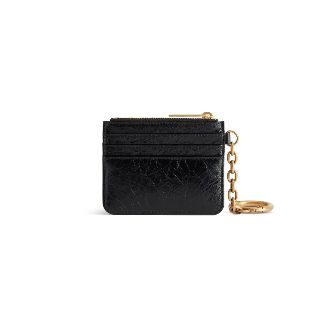 Women's Monaco Card Holder With Keychain in Black