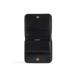 Women's Monaco Flap Coin And Card Holder in Black