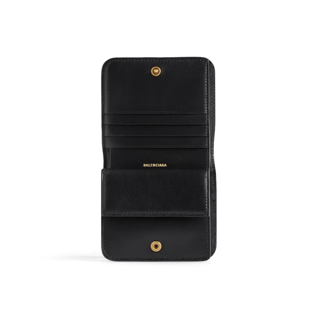 Women's Monaco Flap Coin And Card Holder in Black