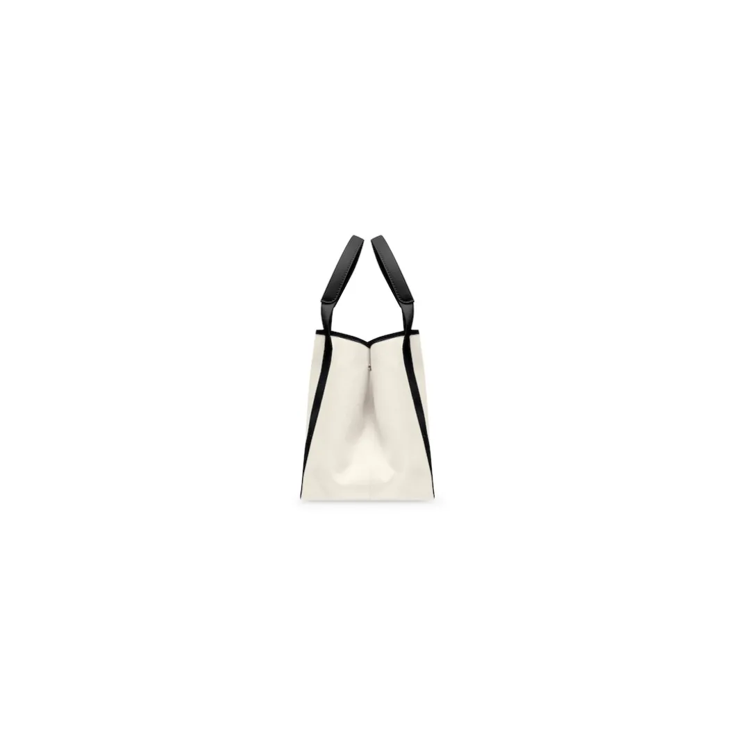 Women's Navy Small Cabas in Beige