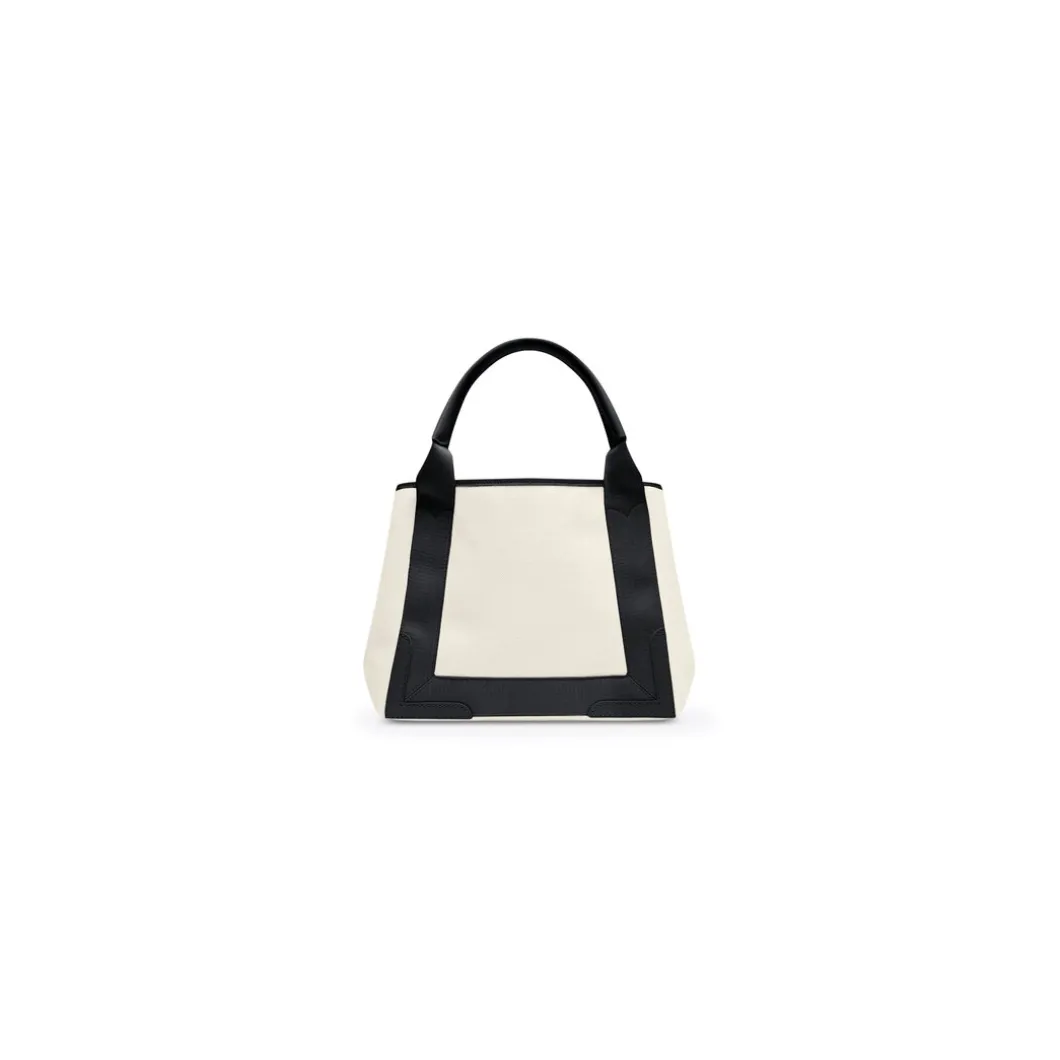 Women's Navy Small Cabas in Beige