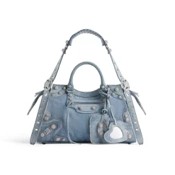 Women's Neo Cagole City Handbag Denim With Rhinestones in Blue