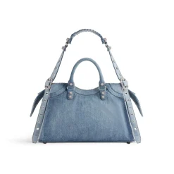 Women's Neo Cagole City Handbag Denim With Rhinestones in Blue