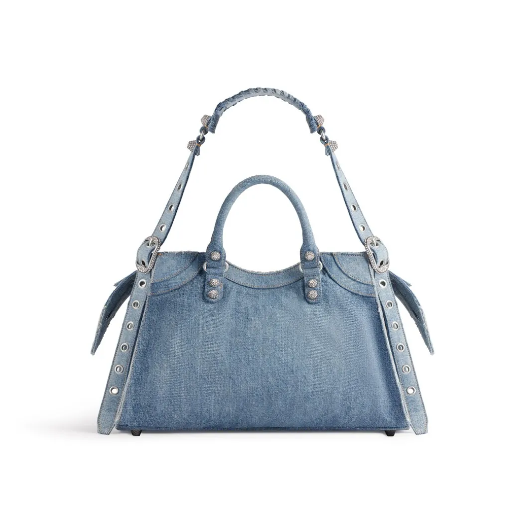Women's Neo Cagole City Handbag Denim With Rhinestones in Blue