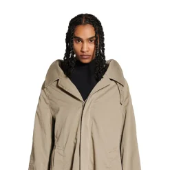 Women's Off Shoulder Carcoat in Beige