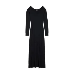 Women's Off Shoulder V-neck Dress in Black