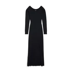 Women's Off Shoulder V-neck Dress in Black
