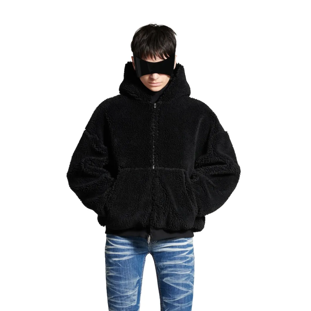 Women's Outerwear Zip-up Hoodie in Black