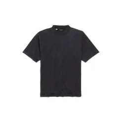 Women's Painted T-shirt Medium Fit in Black Faded