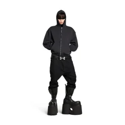 Women's Painted Zip-up Hoodie Regular Fit in Black Faded