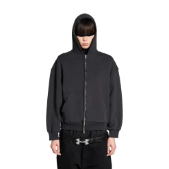 Women's Painted Zip-up Hoodie Regular Fit in Black Faded