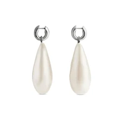 Women's Palazzo Pearl Earrings  in Antique Silver