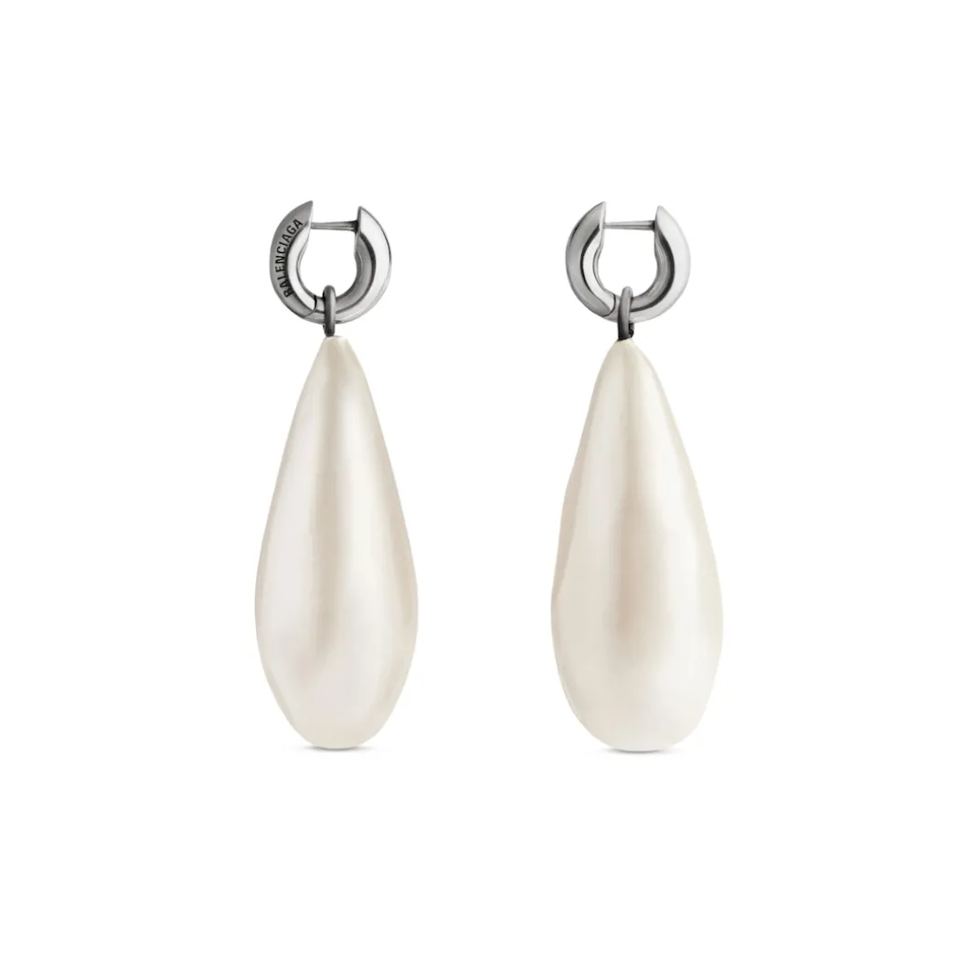 Women's Palazzo Pearl Earrings in Antique Silver
