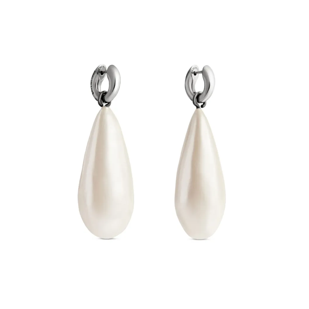 Women's Palazzo Pearl Earrings in Antique Silver