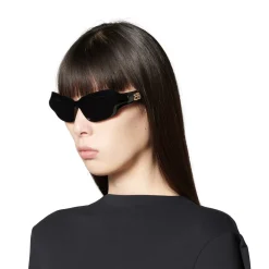 Women's Palazzo Rectangle Sunglasses in Black