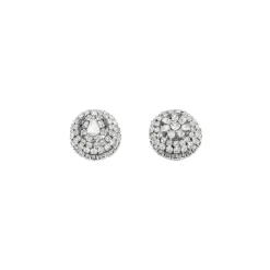 Women's Palazzo Round Xs Earrings in Antique Silver