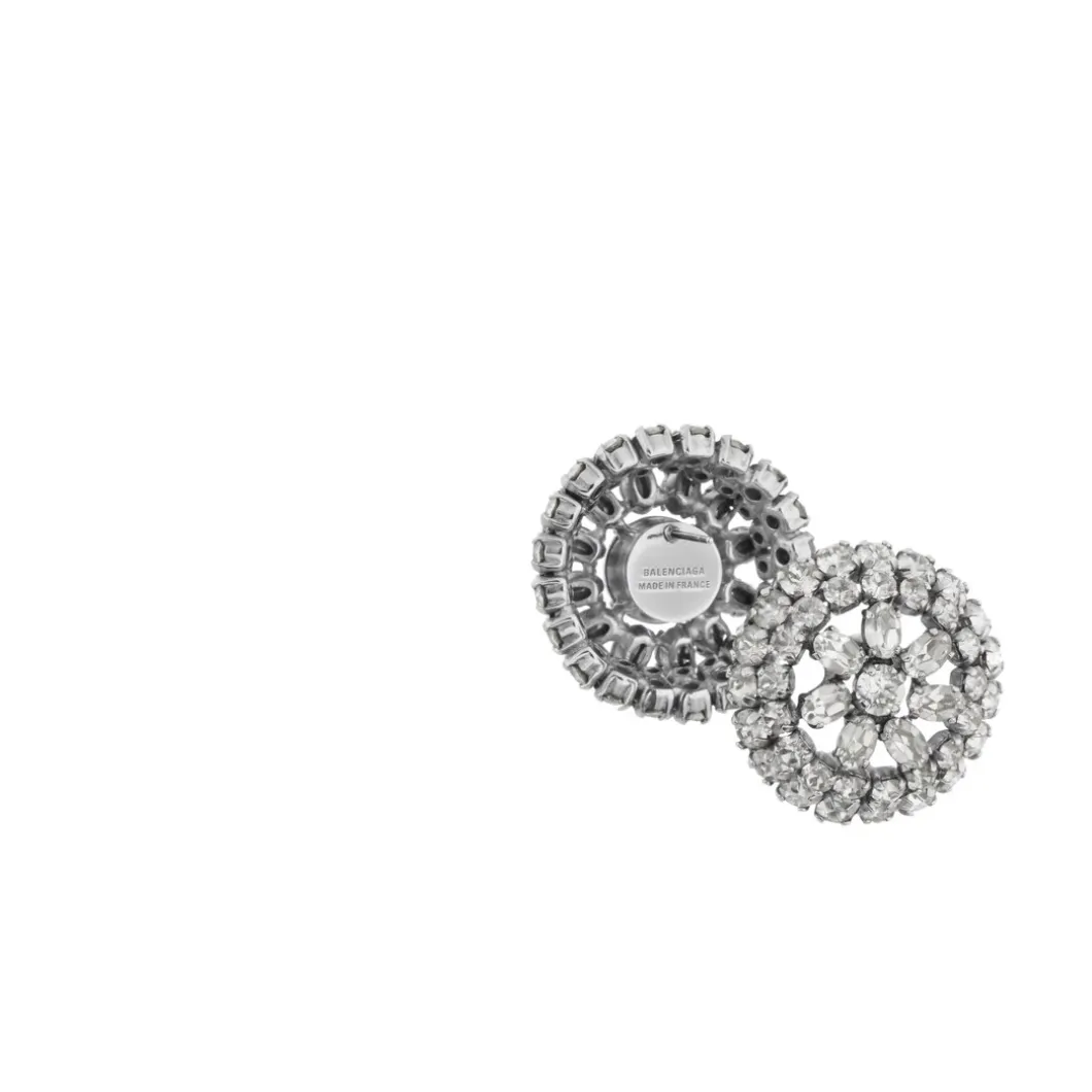 Women's Palazzo Round Xs Earrings in Antique Silver