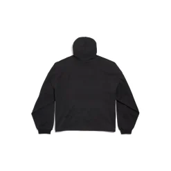 Women's Paris Strass Cropped Hoodie Oversized in Black