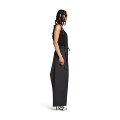 Women's Patched Slip Dress in Black