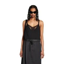 Women's Patched Slip Dress in Black