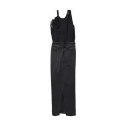Women's Patched Slip Dress in Black