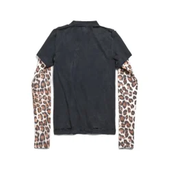 Women's Planet Earth Double Sleeve T-shirt in Black