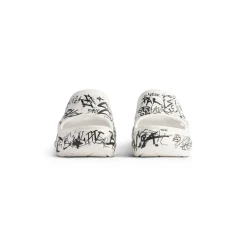 Women's Pool Crocs™ Graffiti Slide Sandal in White/black