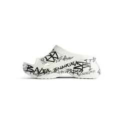 Women's Pool Crocs™ Graffiti Slide Sandal in White/black