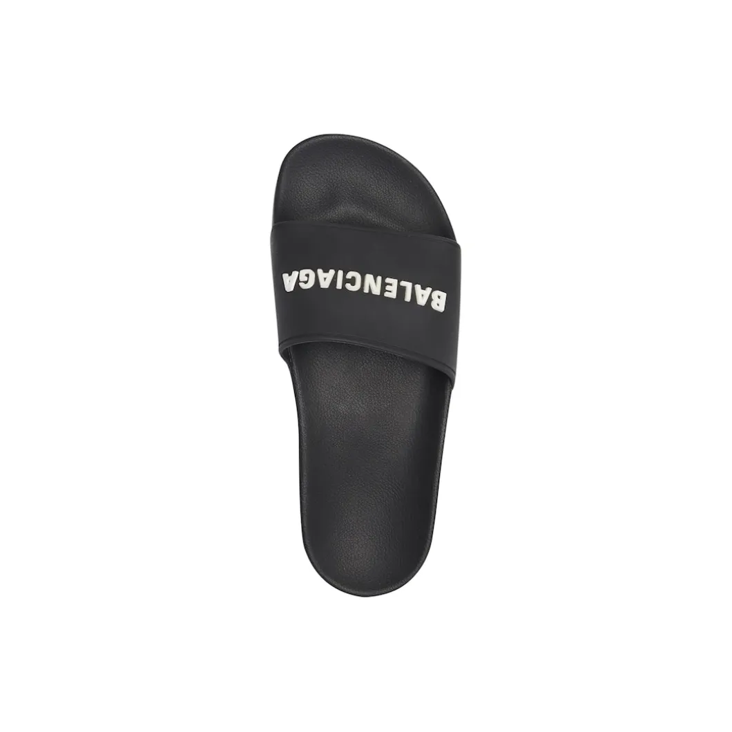 Women's Pool Slide Sandal in Black/white