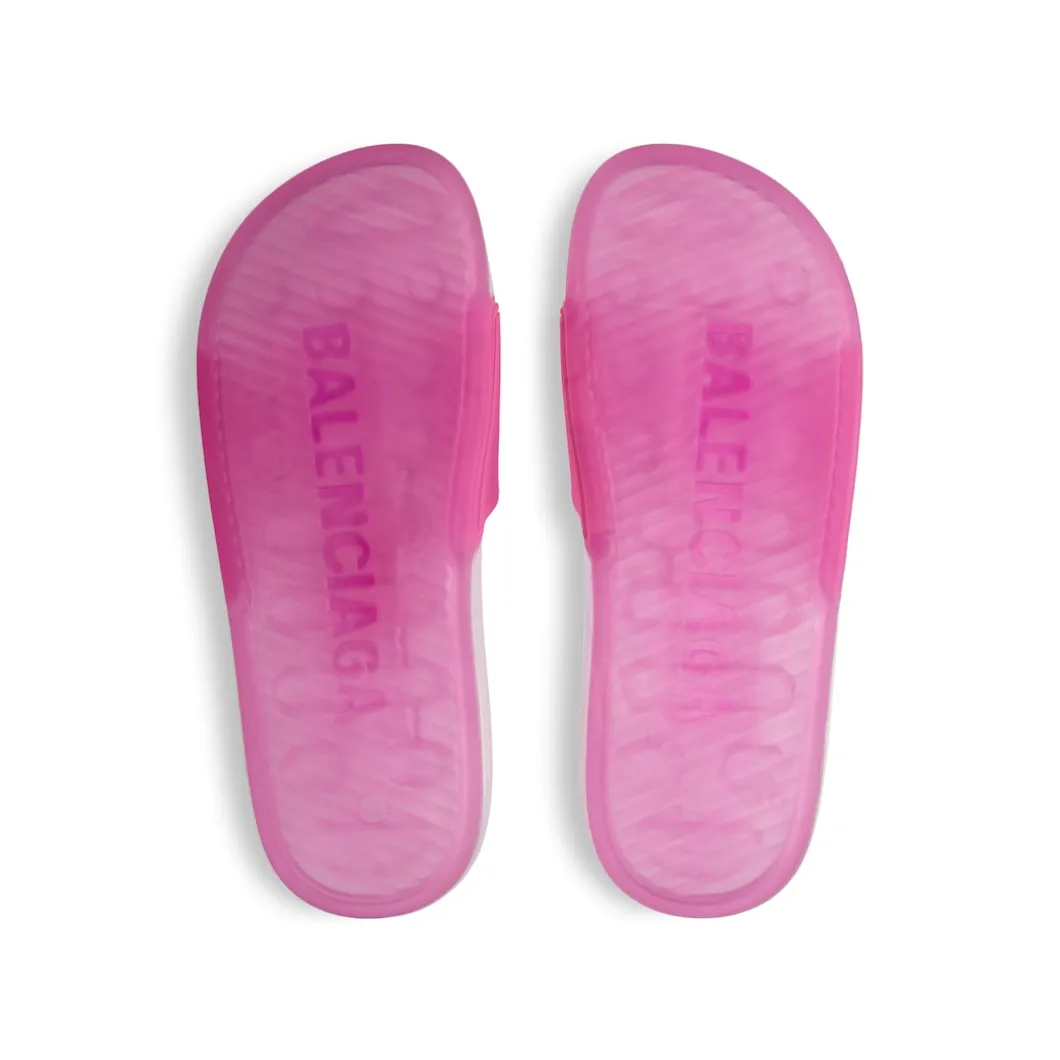 Women's Pool Transparent Slide Sandal in Pink
