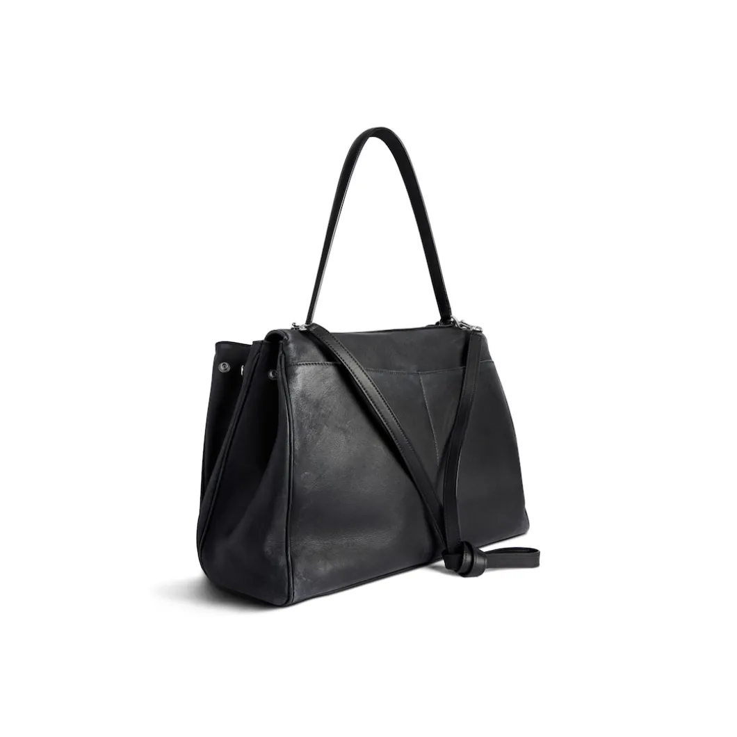 Women's Rodeo Large Handbag Used Effect With Charms in Black