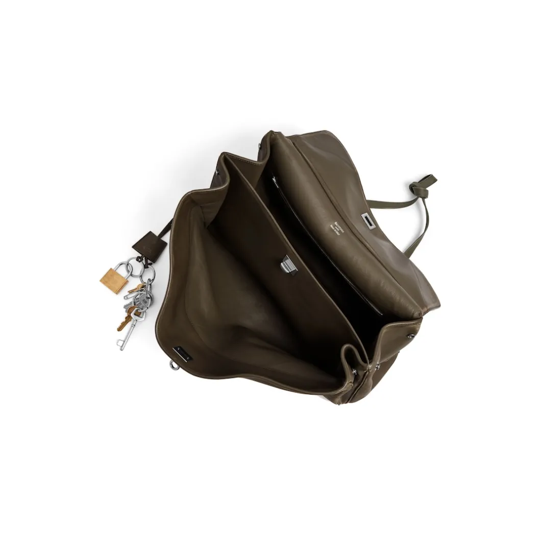 Women's Rodeo Large Handbag Used Effect With Charms in Kaki