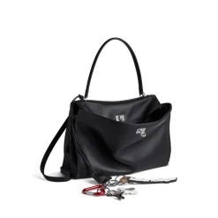 Women's Rodeo Medium Handbag Used Effect With One Charm in Black