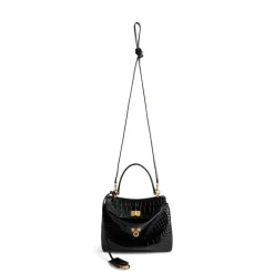 Women's Rodeo Mini Handbag Crocodile Embossed in Black