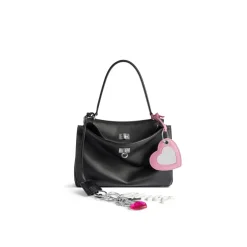 Women's Rodeo Small Handbag Used Effect With One Charm in Black