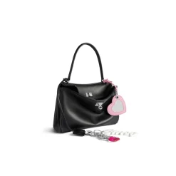 Women's Rodeo Small Handbag Used Effect With One Charm in Black