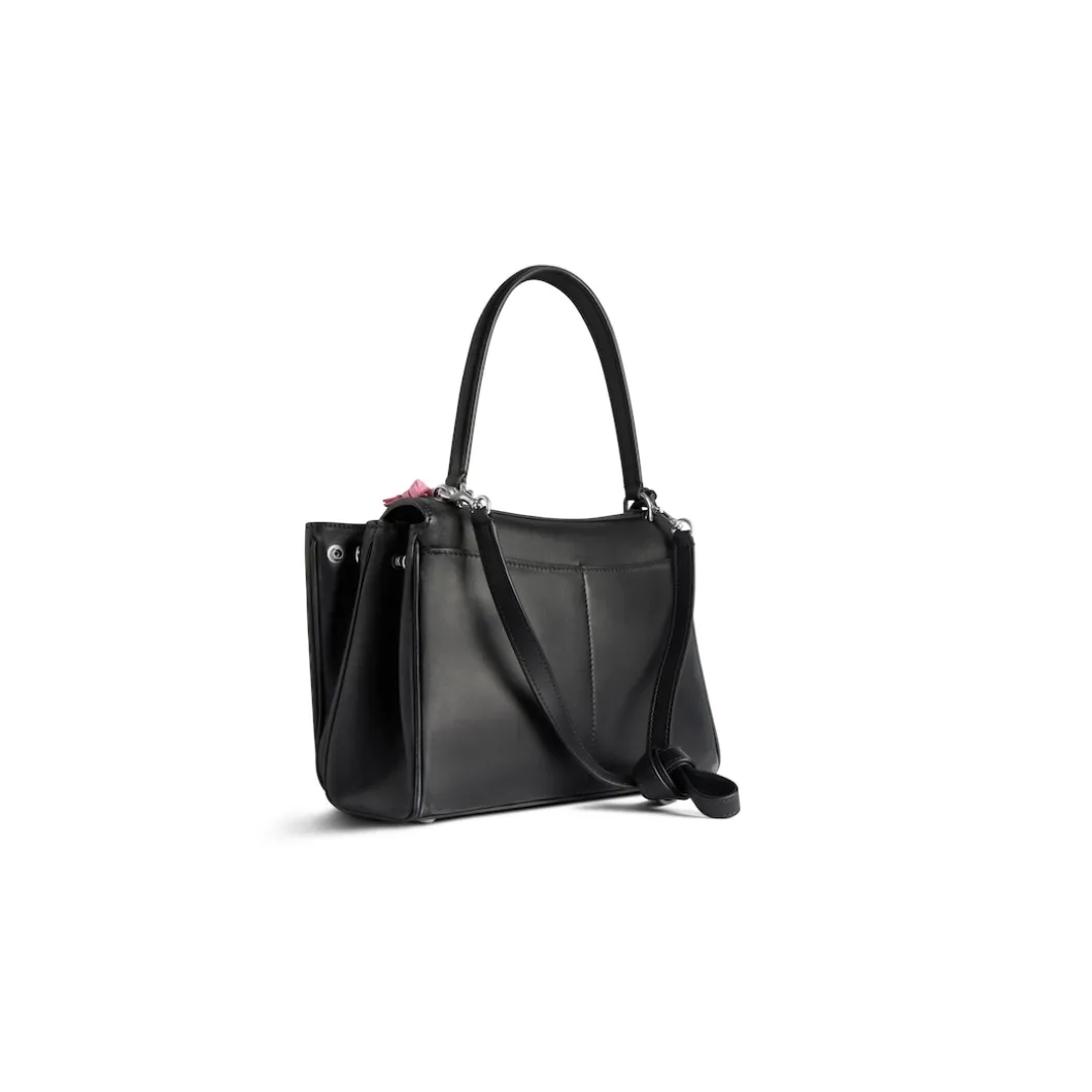 Women's Rodeo Small Handbag Used Effect With One Charm in Black
