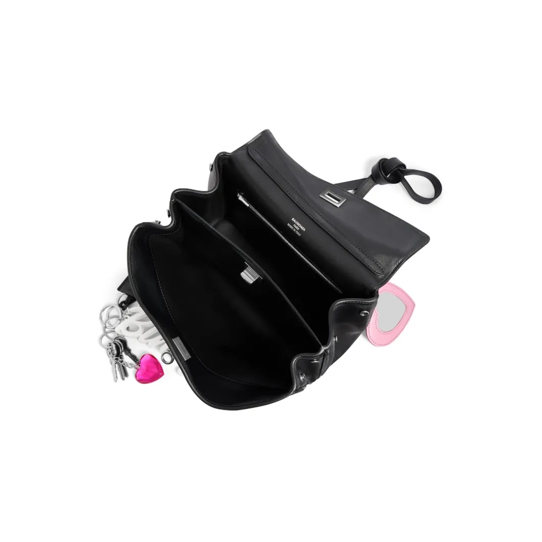Women's Rodeo Small Handbag Used Effect With One Charm in Black