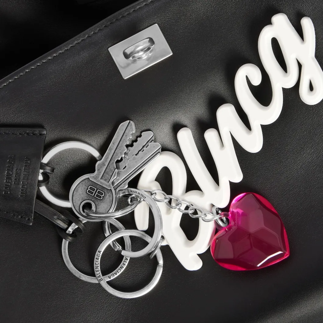 Women's Rodeo Small Handbag Used Effect With One Charm in Black
